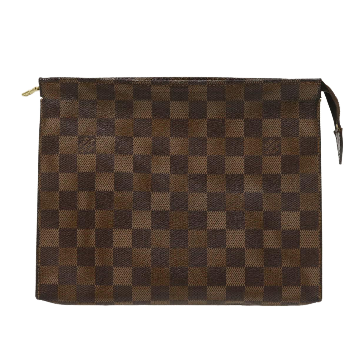 LOUIS VUITTON Damier Ebene Poche Toilette 26 Pouch N47543 LV Auth yk4510