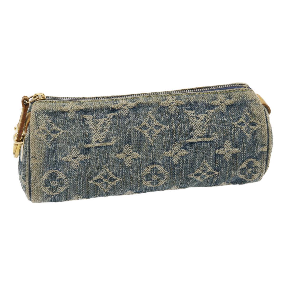 LOUIS VUITTON Monogram Denim Trousse Speedy GM Pouch Blue M95081 LV Auth yk4515