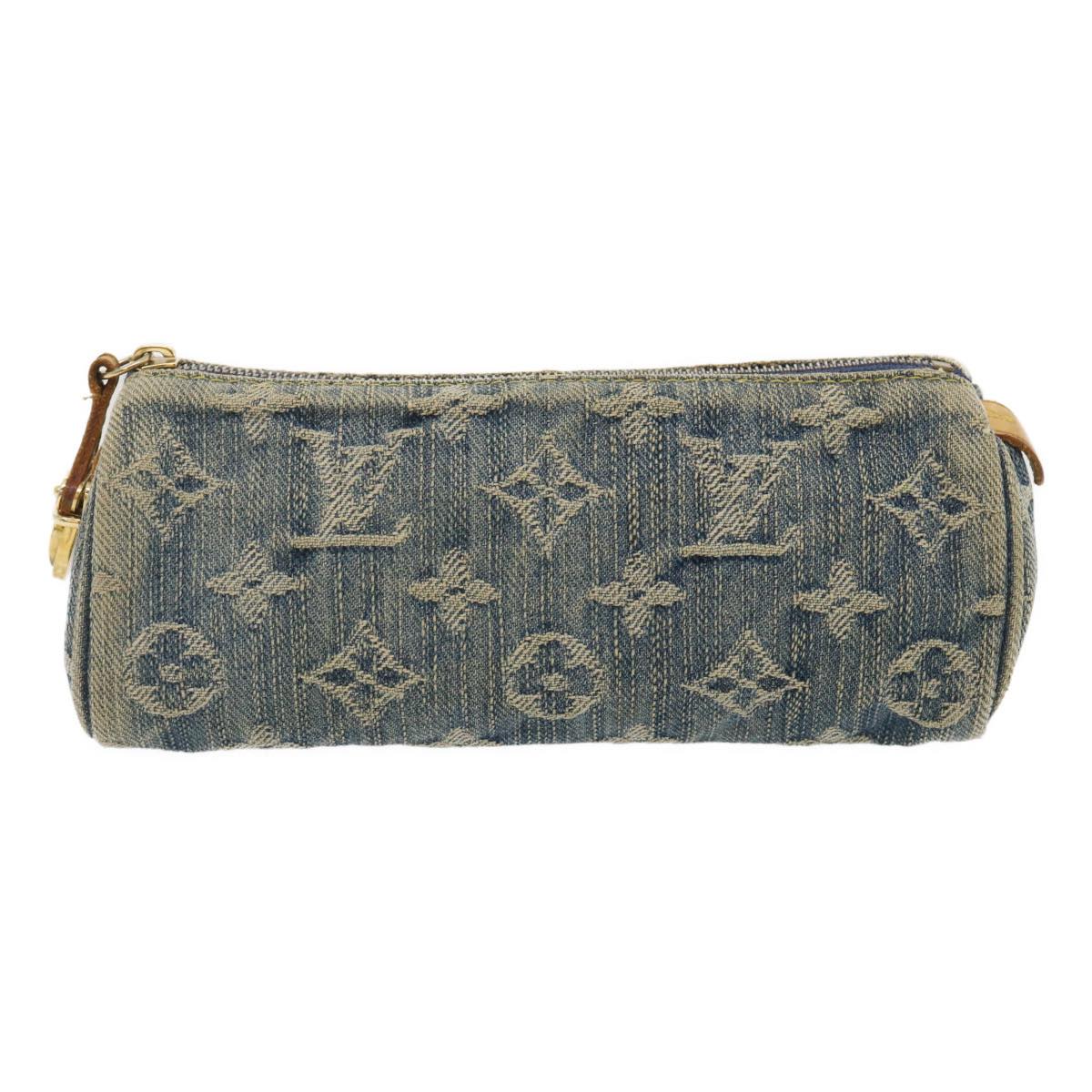 LOUIS VUITTON Monogram Denim Trousse Speedy GM Pouch Blue M95081 LV Auth yk4515