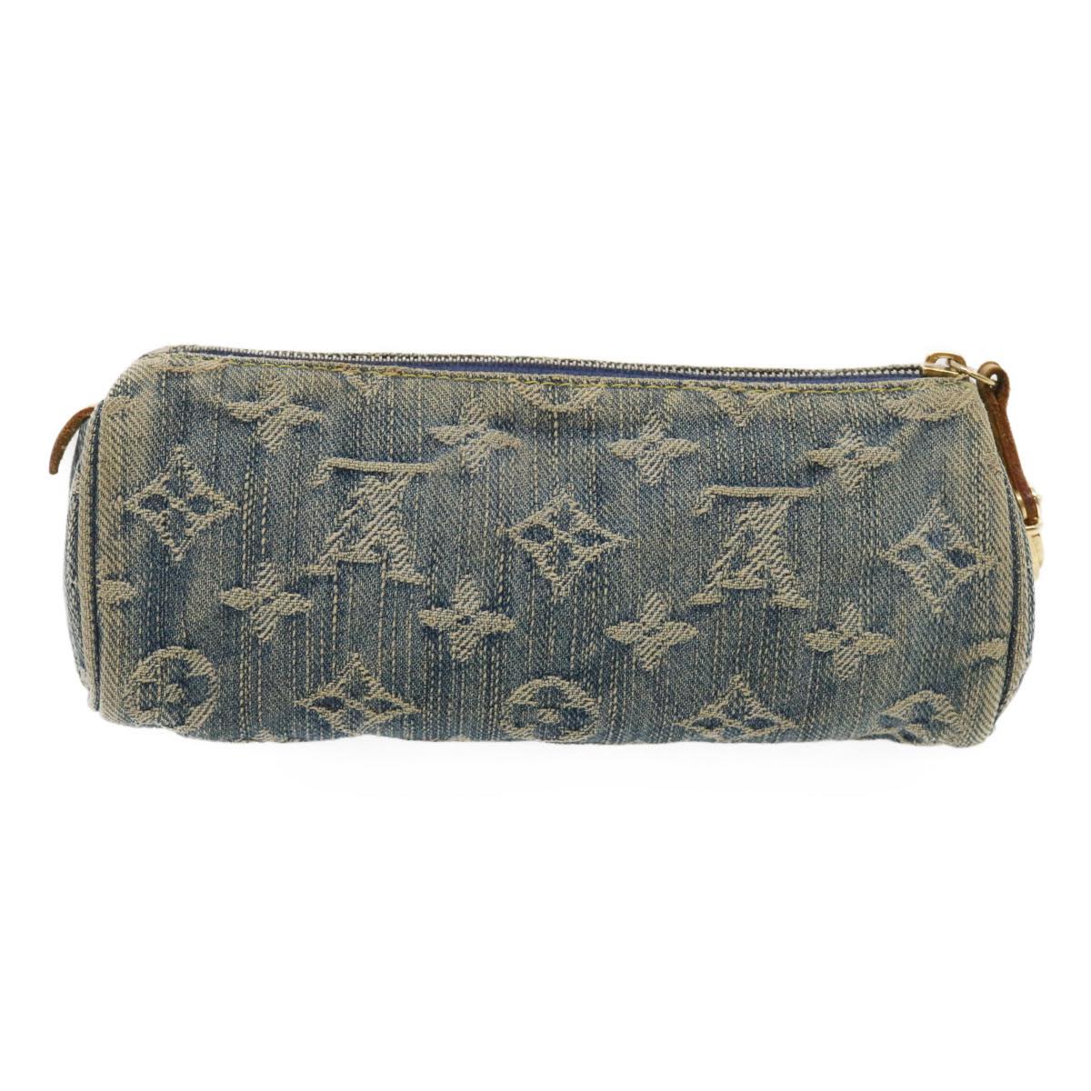 LOUIS VUITTON Monogram Denim Trousse Speedy GM Pouch Blue M95081 LV Auth yk4515