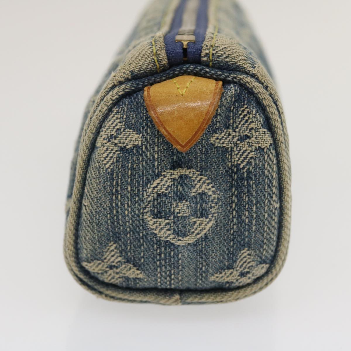 LOUIS VUITTON Monogram Denim Trousse Speedy GM Pouch Blue M95081 LV Auth yk4515