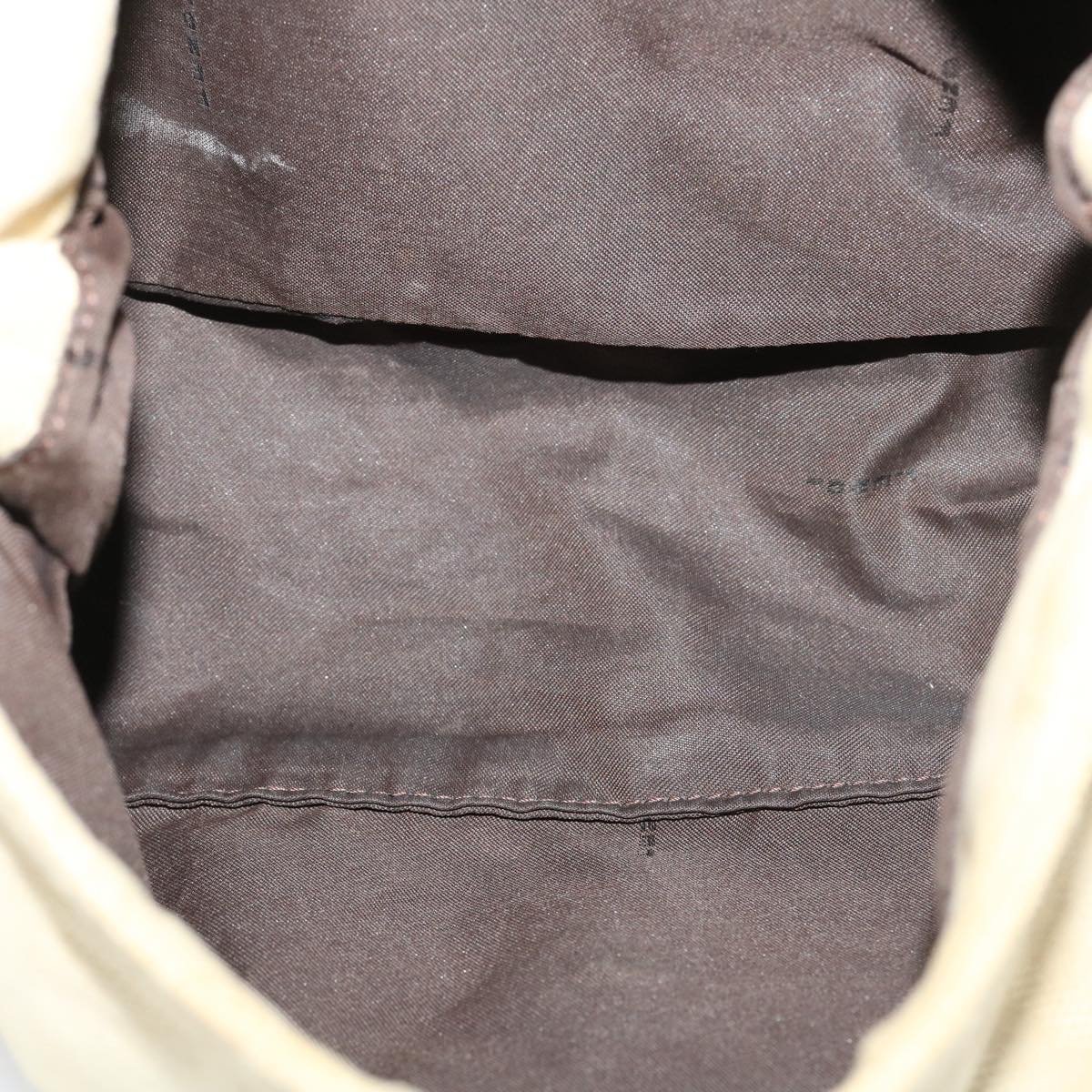 FENDI Mamma Baguette Shoulder Bag Canvas Beige Auth yk4541