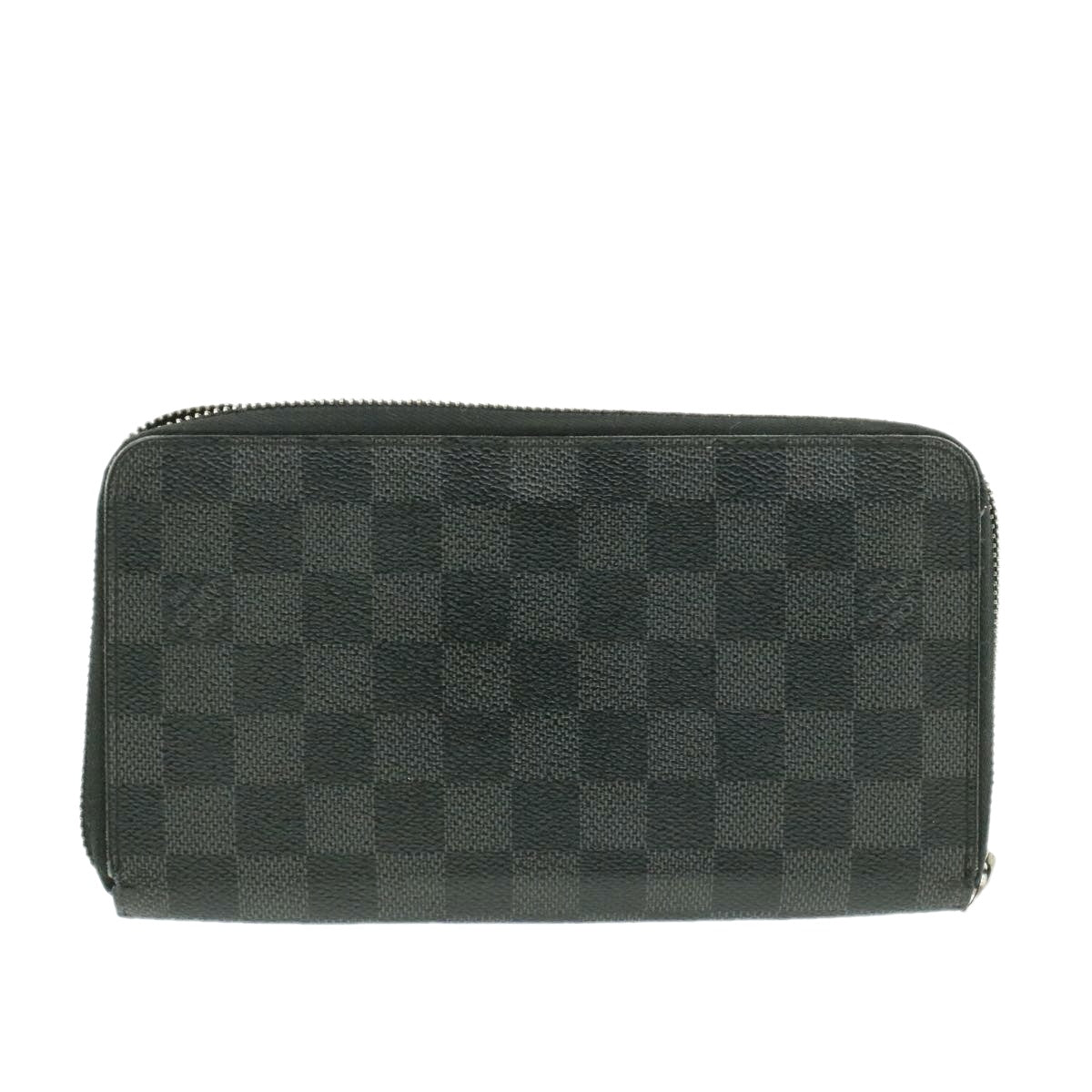 LOUIS VUITTON Damier Graphite Zippy Organizer Long Wallet N63077 LV Auth yk458