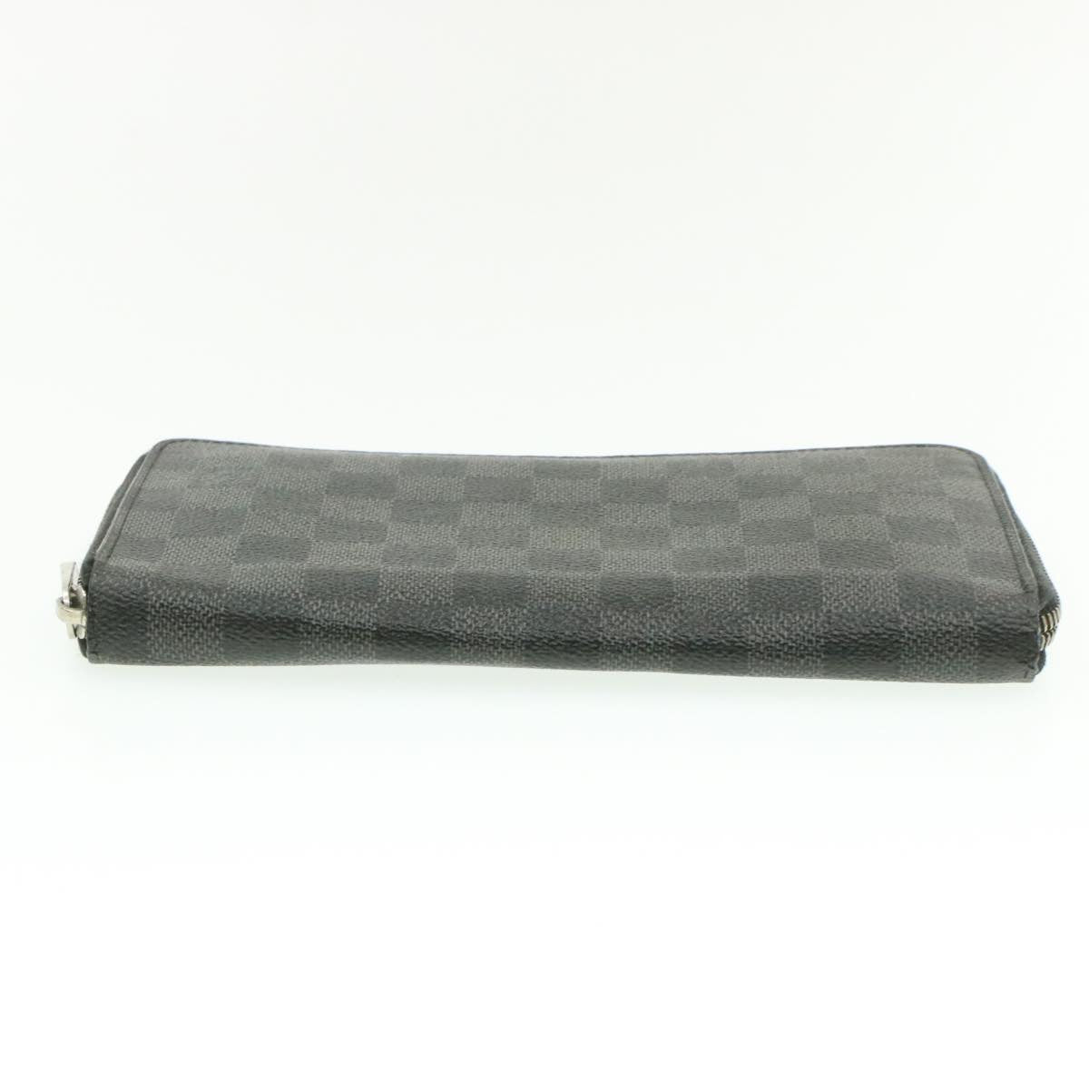 LOUIS VUITTON Damier Graphite Zippy Organizer Long Wallet N63077 LV Auth yk458