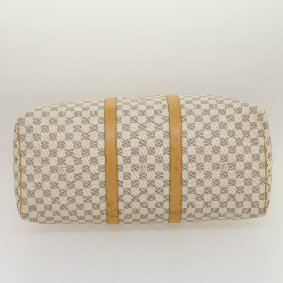 LOUIS VUITTON Damier Azur Keepall 50 Boston Bag N41430 LV Auth yk4588