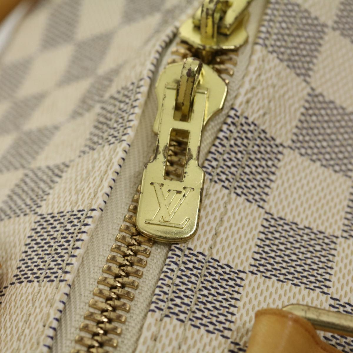 LOUIS VUITTON Damier Azur Keepall 50 Boston Bag N41430 LV Auth yk4588