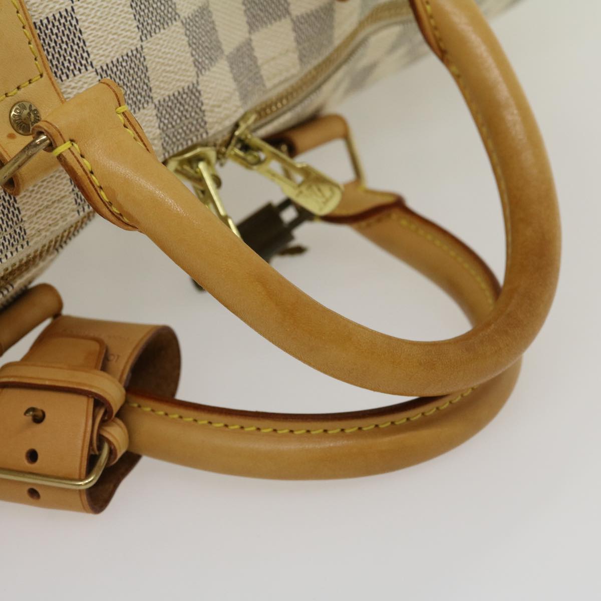 LOUIS VUITTON Damier Azur Keepall 50 Boston Bag N41430 LV Auth yk4588