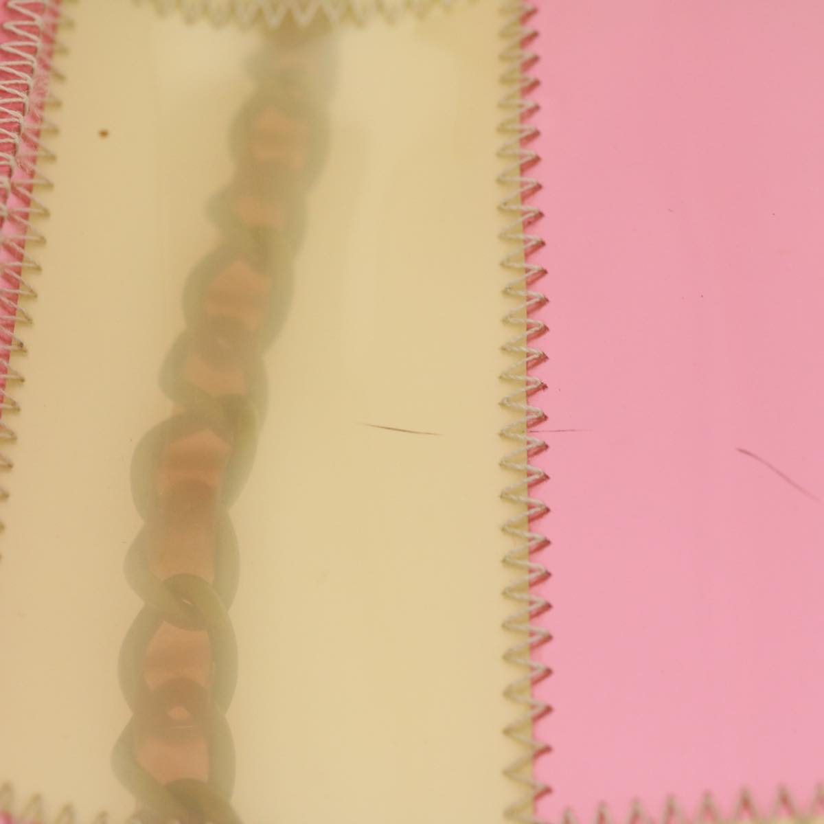 CHANEL Chain Shoulder Bag Vinyl Beige Pink CC Auth yk4589