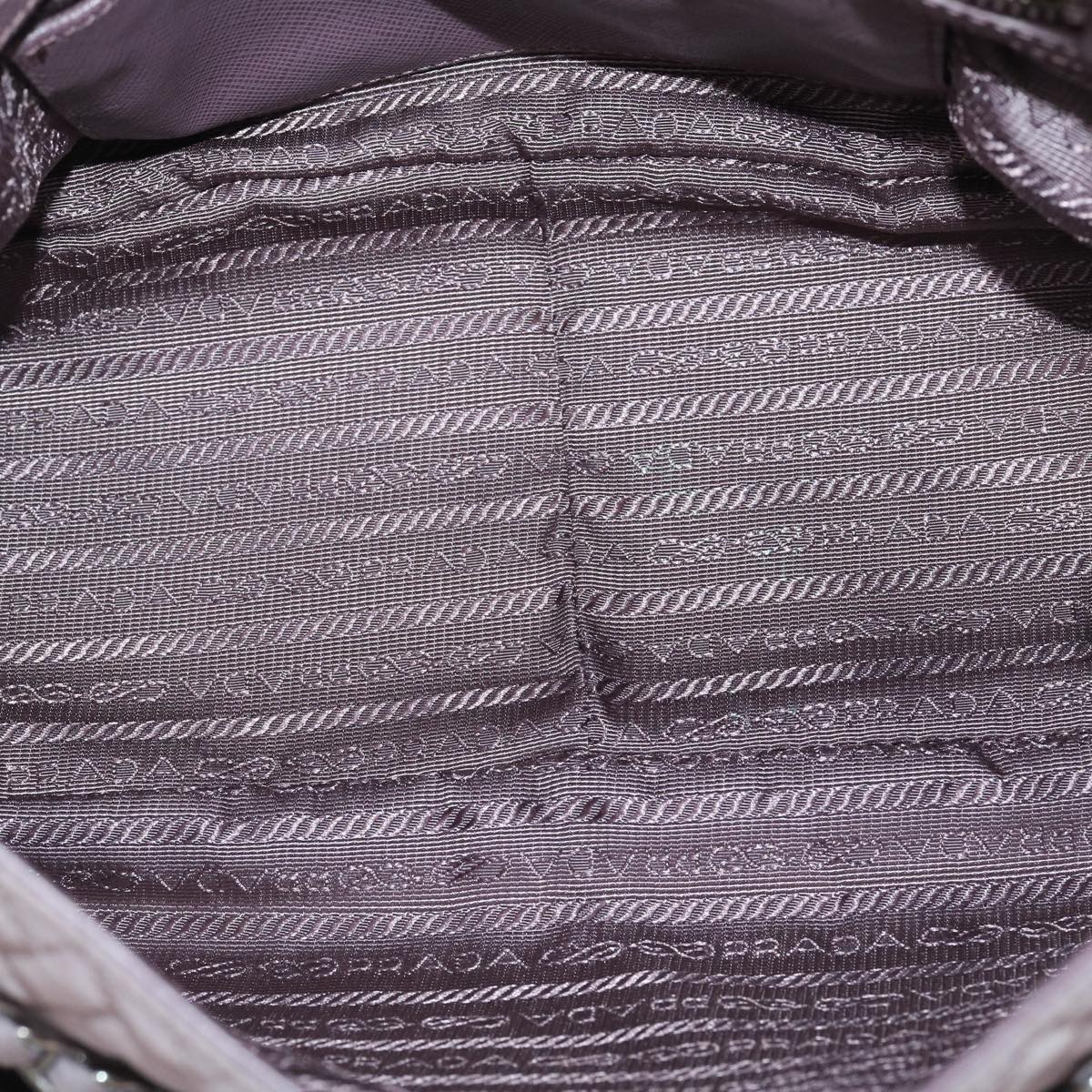 PRADA Chain Shoulder Bag Quilted Nylon Purple Auth yk4614