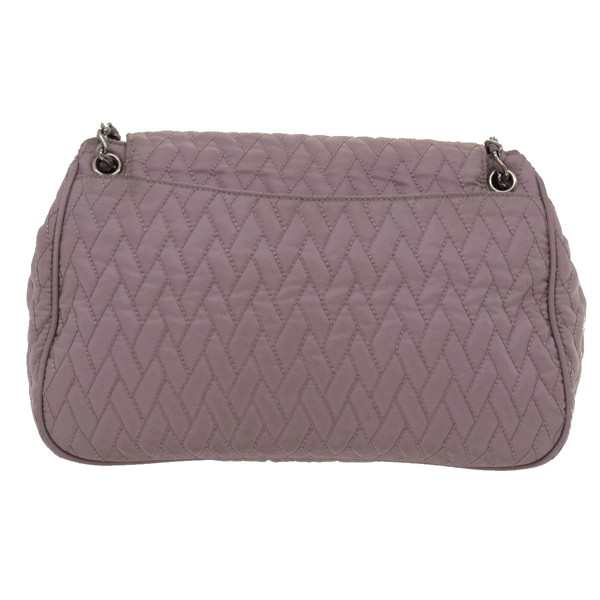 PRADA Chain Shoulder Bag Quilted Nylon Purple Auth yk4614 - 0