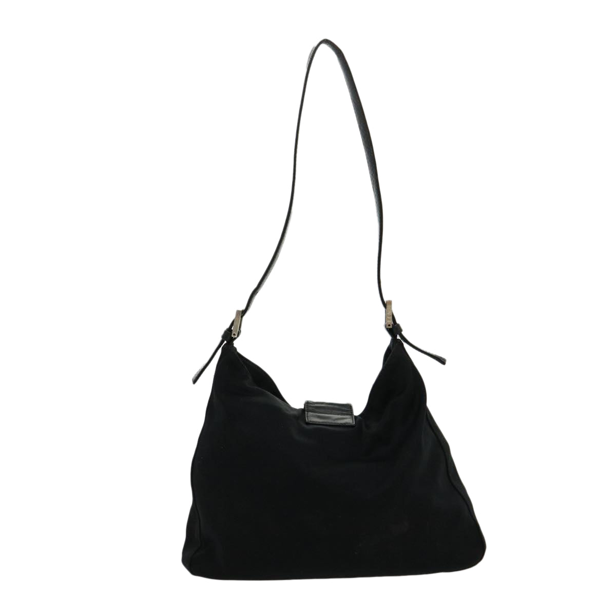 FENDI Mamma Baguette Shoulder Bag Nylon Black Auth yk4679 - 0