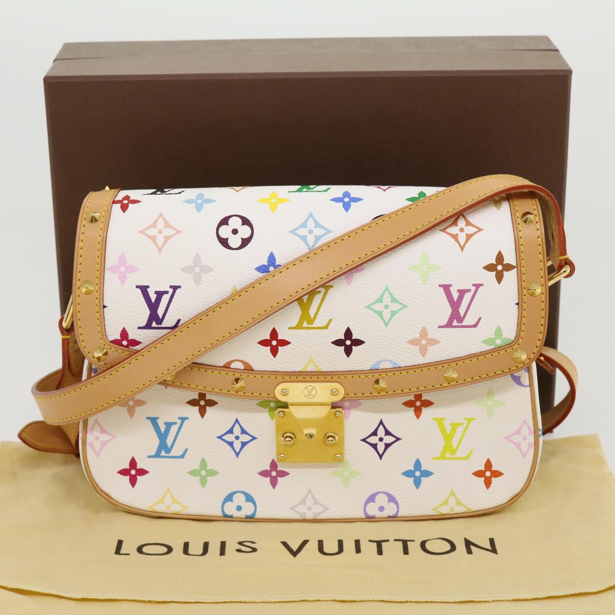 LOUIS VUITTON Monogram Multicolor Sologne Shoulder Bag White M92661 Auth yk4928A