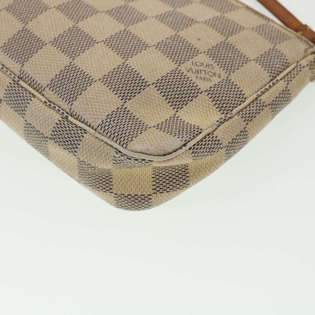 LOUIS VUITTON Damier Azur Pochette Accessoires Pouch N51986 LV Auth yk4973