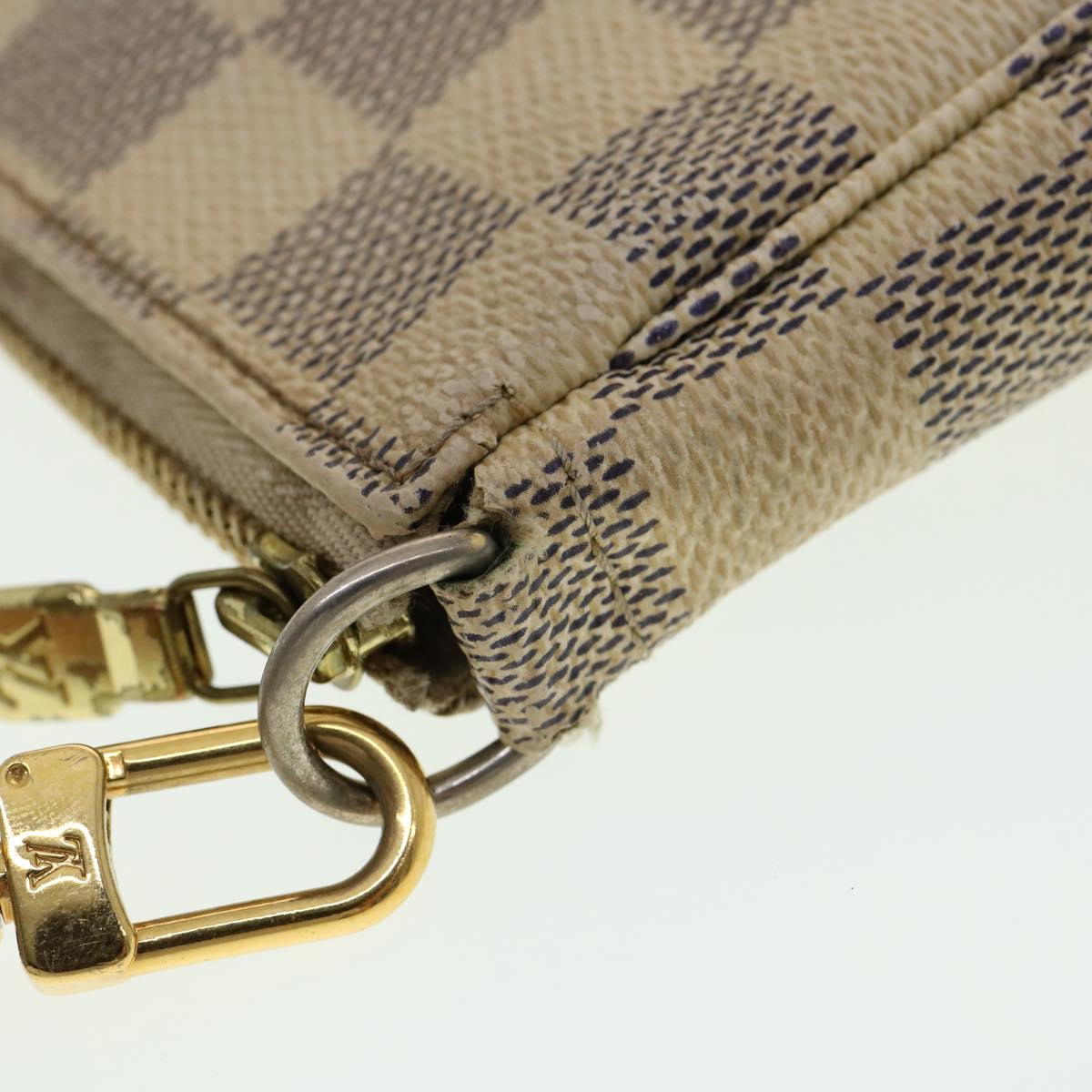 LOUIS VUITTON Damier Azur Pochette Accessoires Pouch N51986 LV Auth yk4973