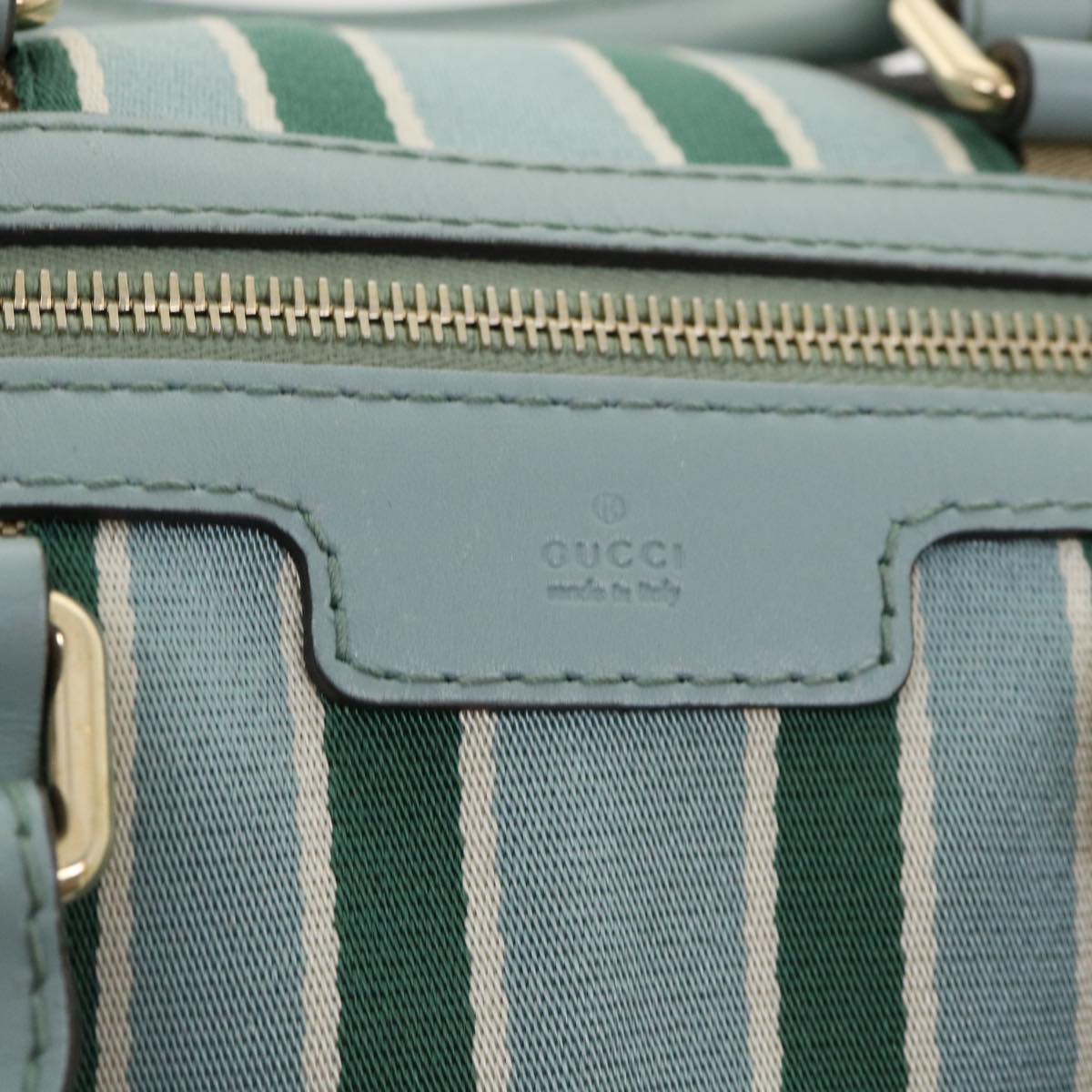 GUCCI GG Canvas Boston Bag 2way Beige Blue 247205525040 Auth yk5123A