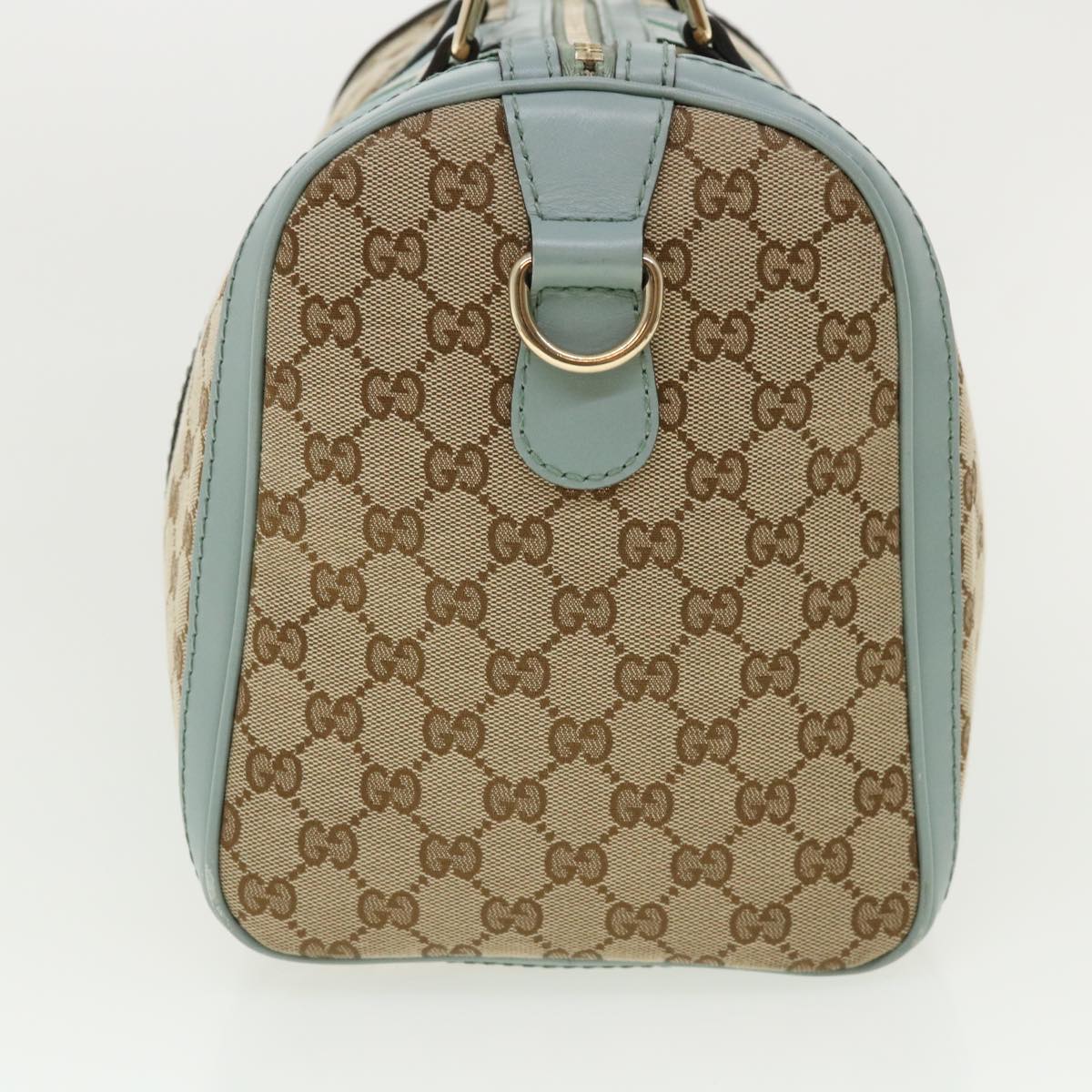 GUCCI GG Canvas Boston Bag 2way Beige Blue 247205525040 Auth yk5123A