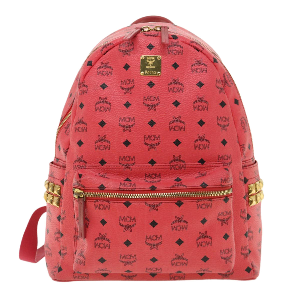 MCM Vicetos Backpack PVC Leather Pink Auth yk5128