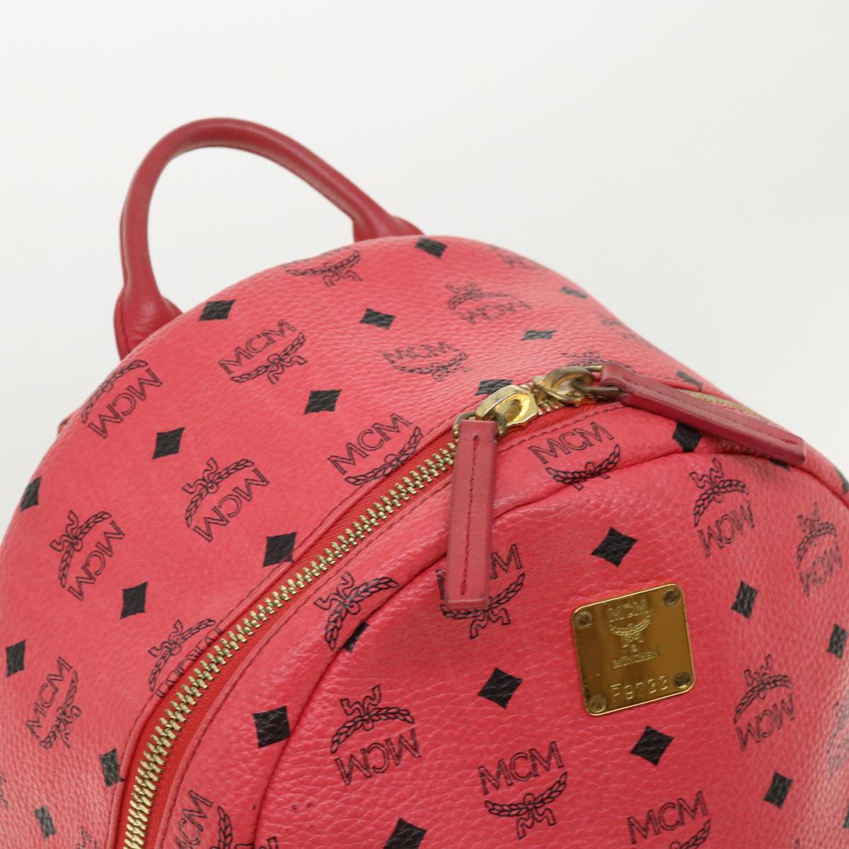MCM Vicetos Backpack PVC Leather Pink Auth yk5128