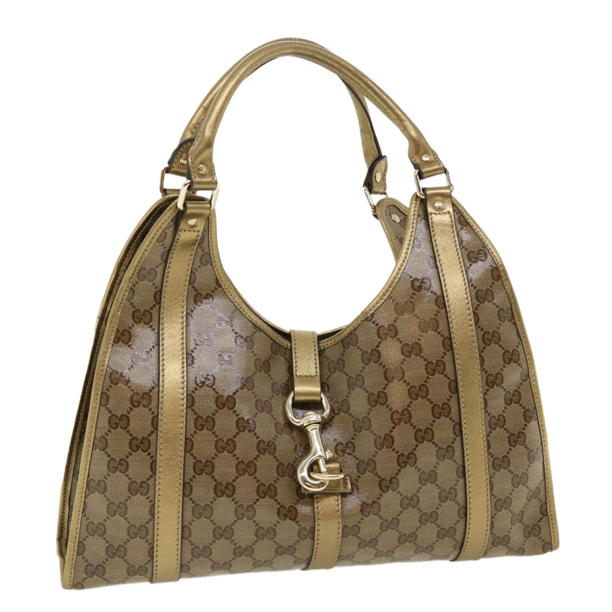 GUCCI GG Canvas Jackie Shoulder Bag Brown Auth yk5536