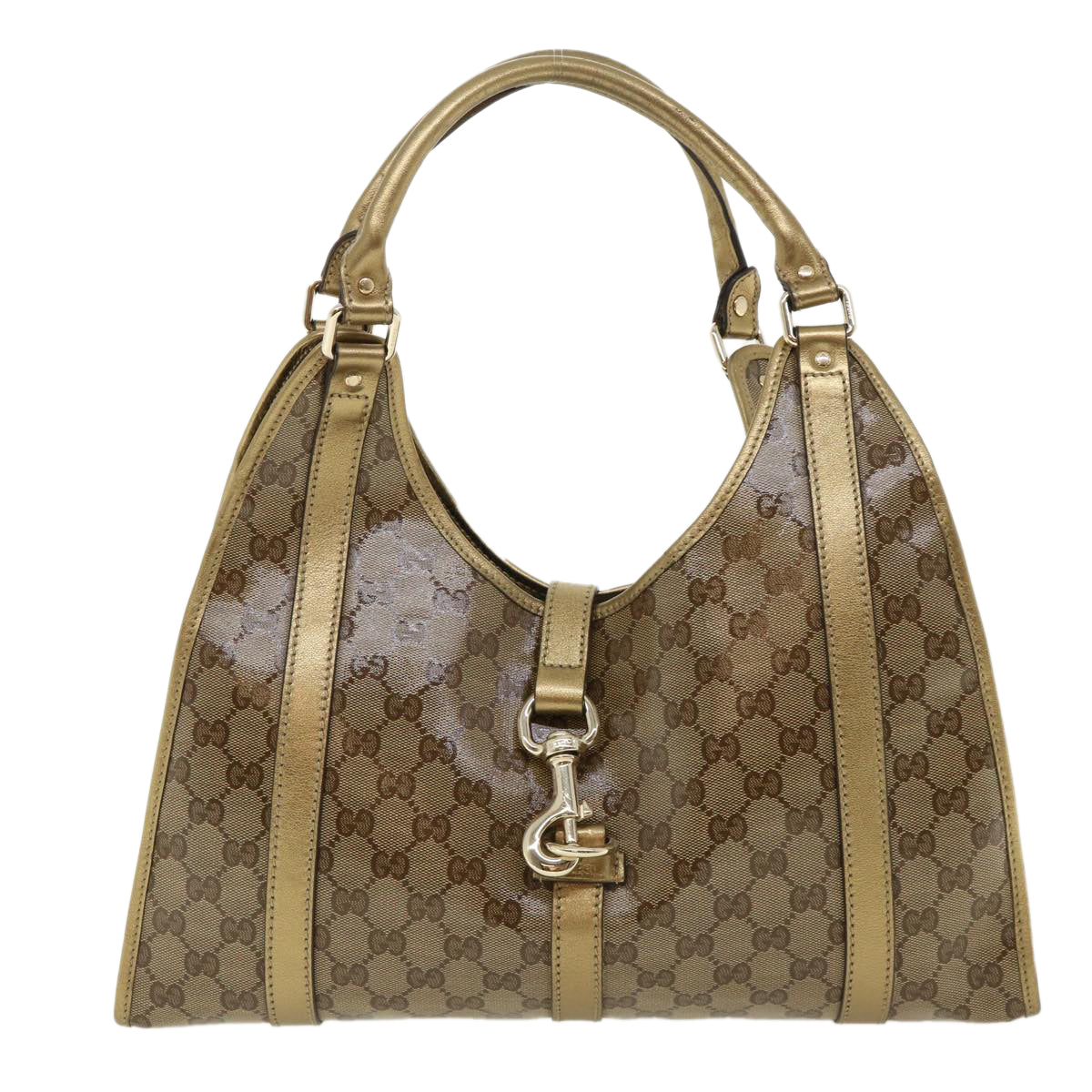 GUCCI GG Canvas Jackie Shoulder Bag Brown Auth yk5536