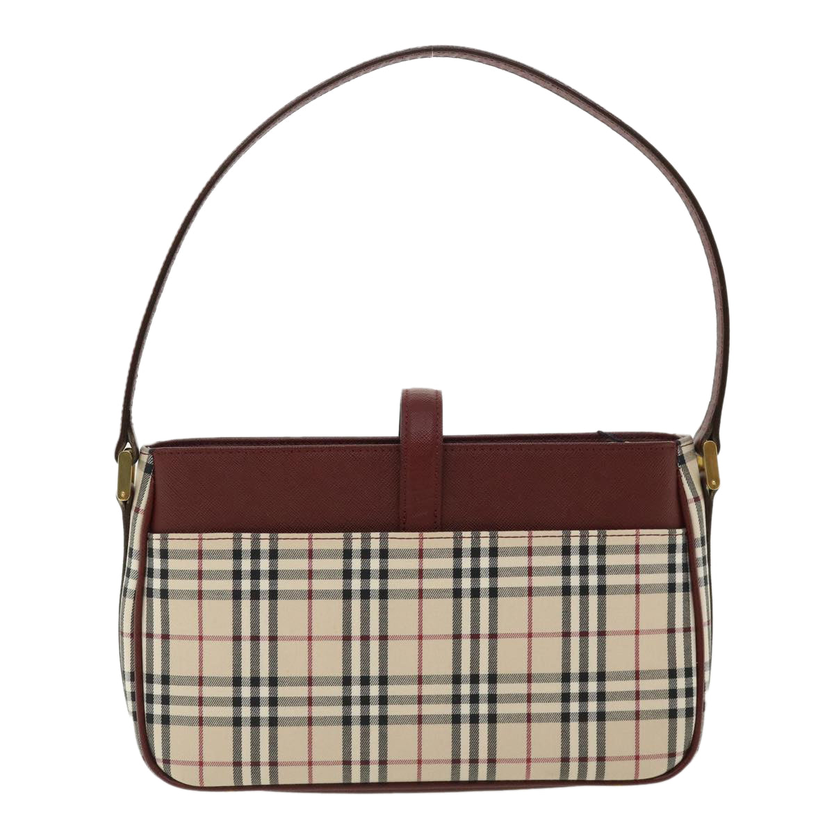 BURBERRY Nova Check Shoulder Bag Nylon Beige Auth yk5538