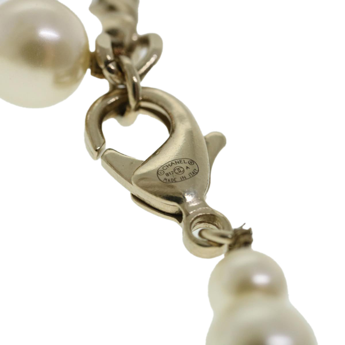 CHANEL Pearl Bracelet metal White CC Auth yk5644