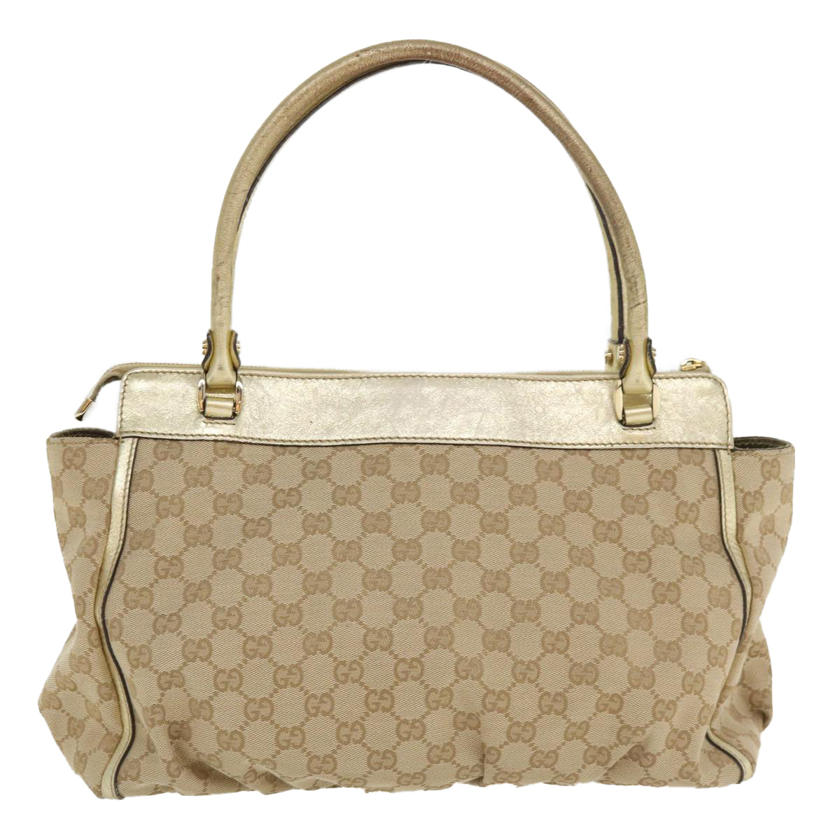 GUCCI GG Canvas Abbey Tote Bag Beige Champagne Gold 189831 Auth yk5652 - 0