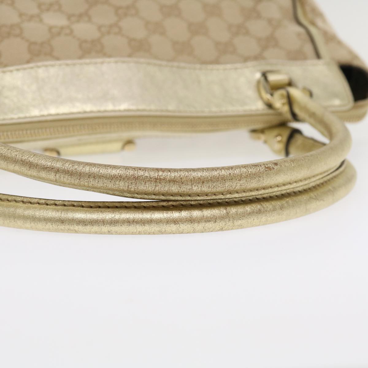 GUCCI GG Canvas Abbey Tote Bag Beige Champagne Gold 189831 Auth yk5652