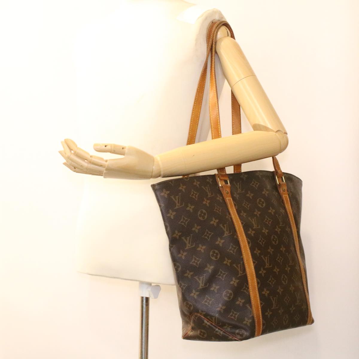 LOUIS VUITTON Monogram Sac Shopping Tote Bag M51108 LV Auth yk5667