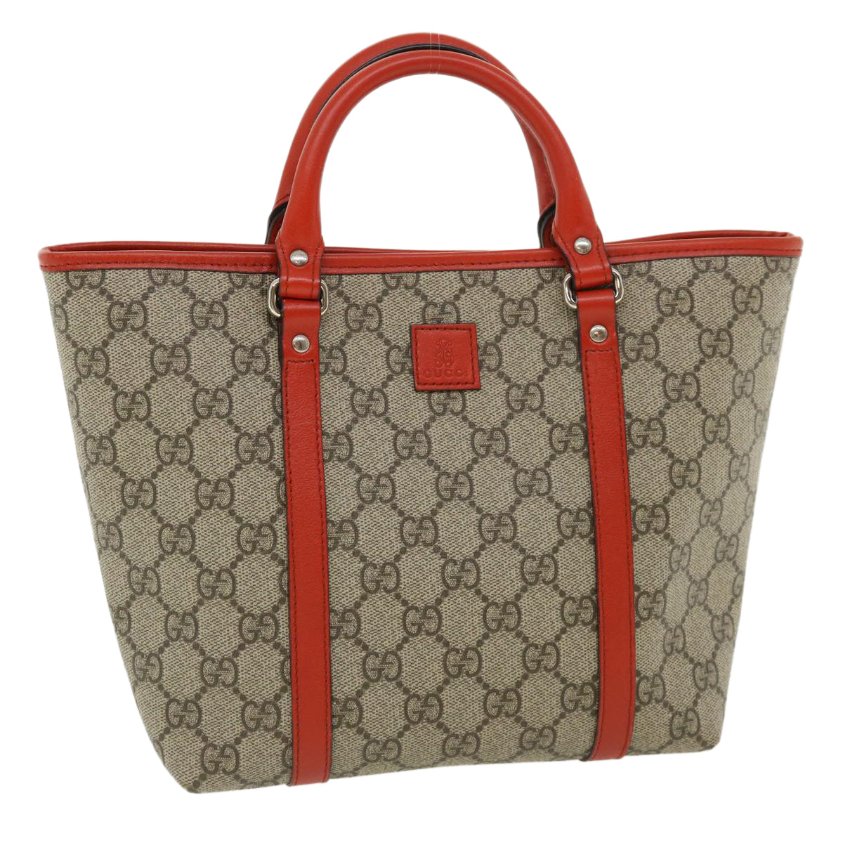 GUCCI GG Canvas Hand Bag Beige Red 297557 Auth yk5735