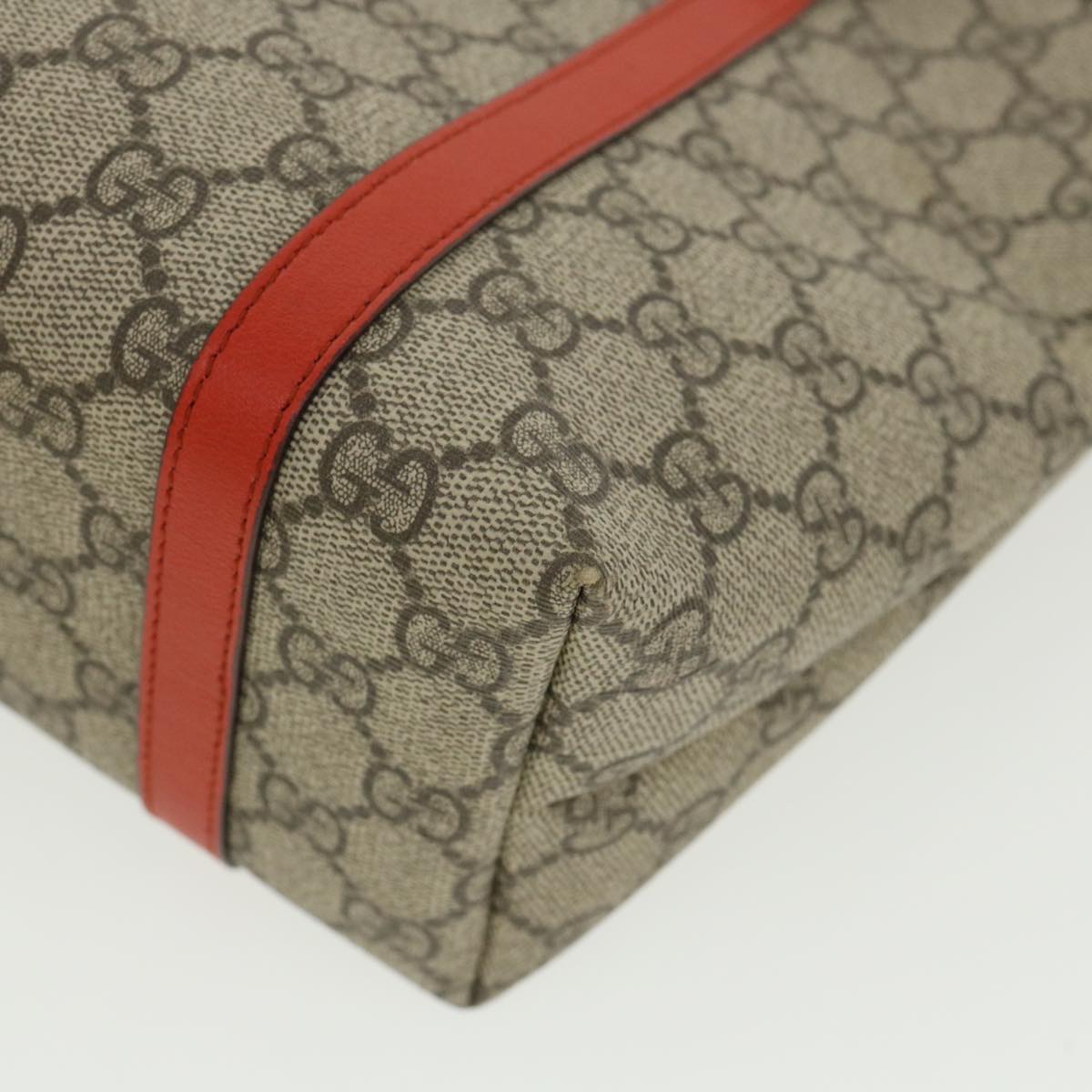 GUCCI GG Canvas Hand Bag Beige Red 297557 Auth yk5735