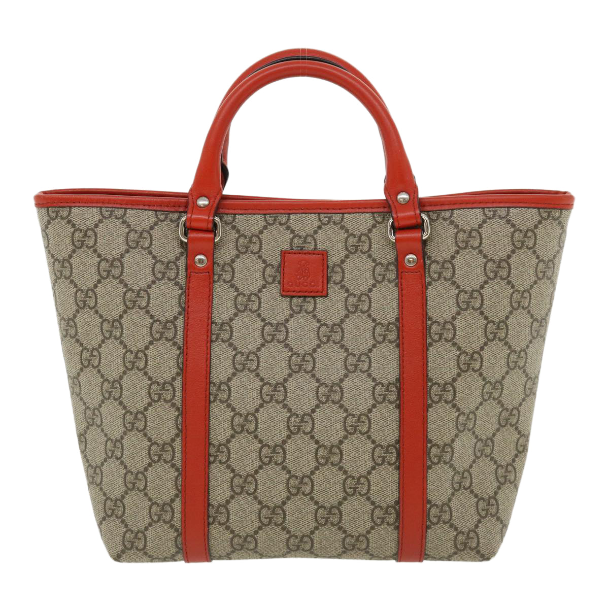 GUCCI GG Canvas Hand Bag Beige Red 297557 Auth yk5735