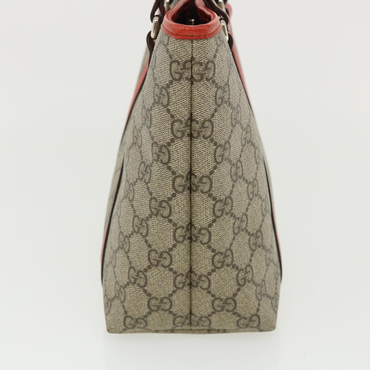 GUCCI GG Canvas Hand Bag Beige Red 297557 Auth yk5735