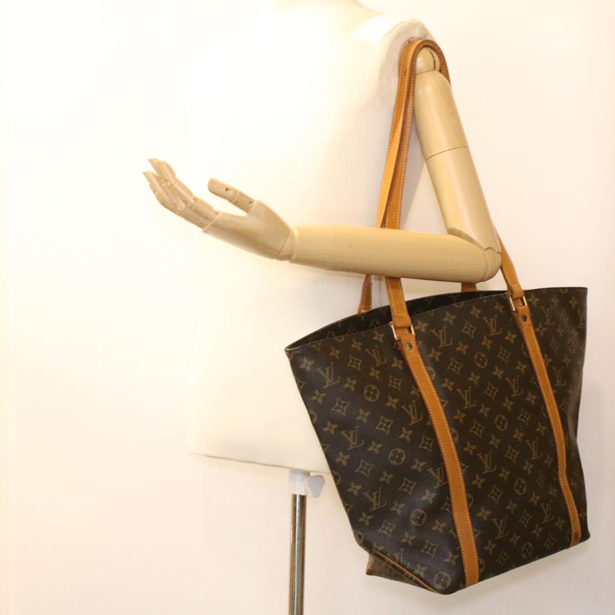 LOUIS VUITTON Monogram Sac Shopping Tote Bag M51108 LV Auth yk5770