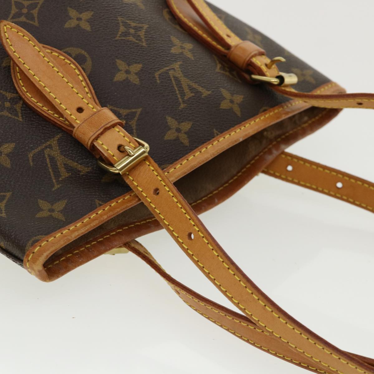 LOUIS VUITTON Monogram Bucket PM Shoulder Bag M42238 LV Auth yk5851