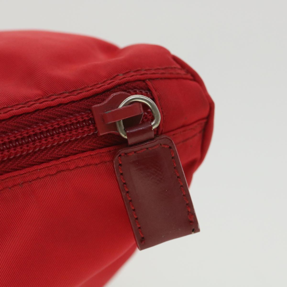 PRADA Pouch Nylon Red Auth yk5897