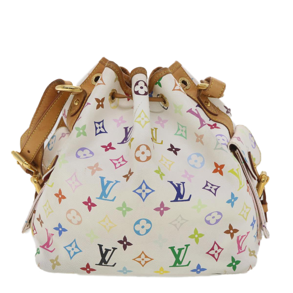 LOUIS VUITTON Multicolor Petit Noe Shoulder Bag White M42229 LV Auth yk5952 - 0