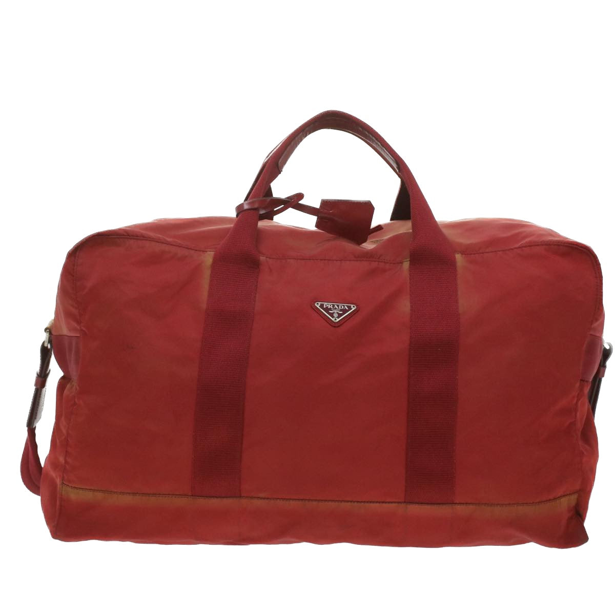 PRADA Boston Bag Nylon 2way Red Auth yk6016