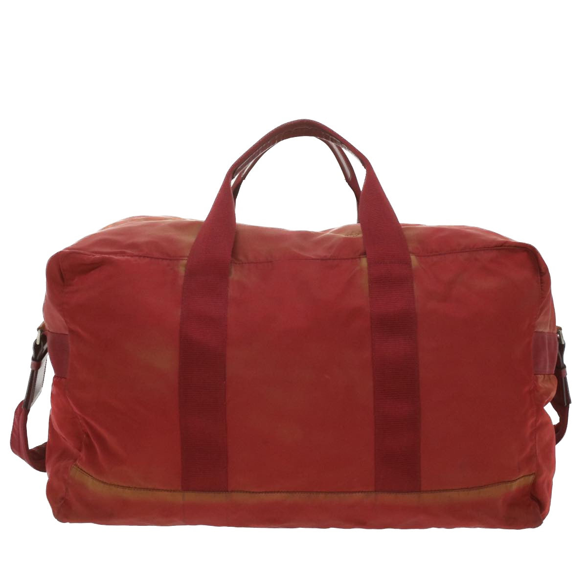 PRADA Boston Bag Nylon 2way Red Auth yk6016 - 0