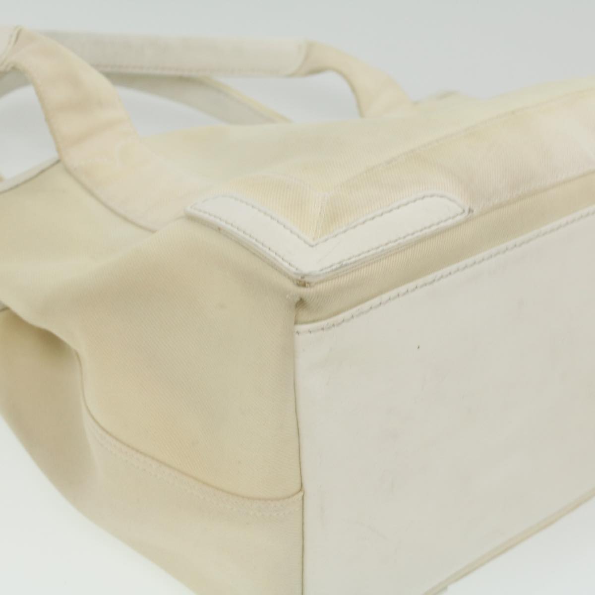 BALENCIAGA Cabas S Hand Bag Canvas White 339933 Auth yk6029