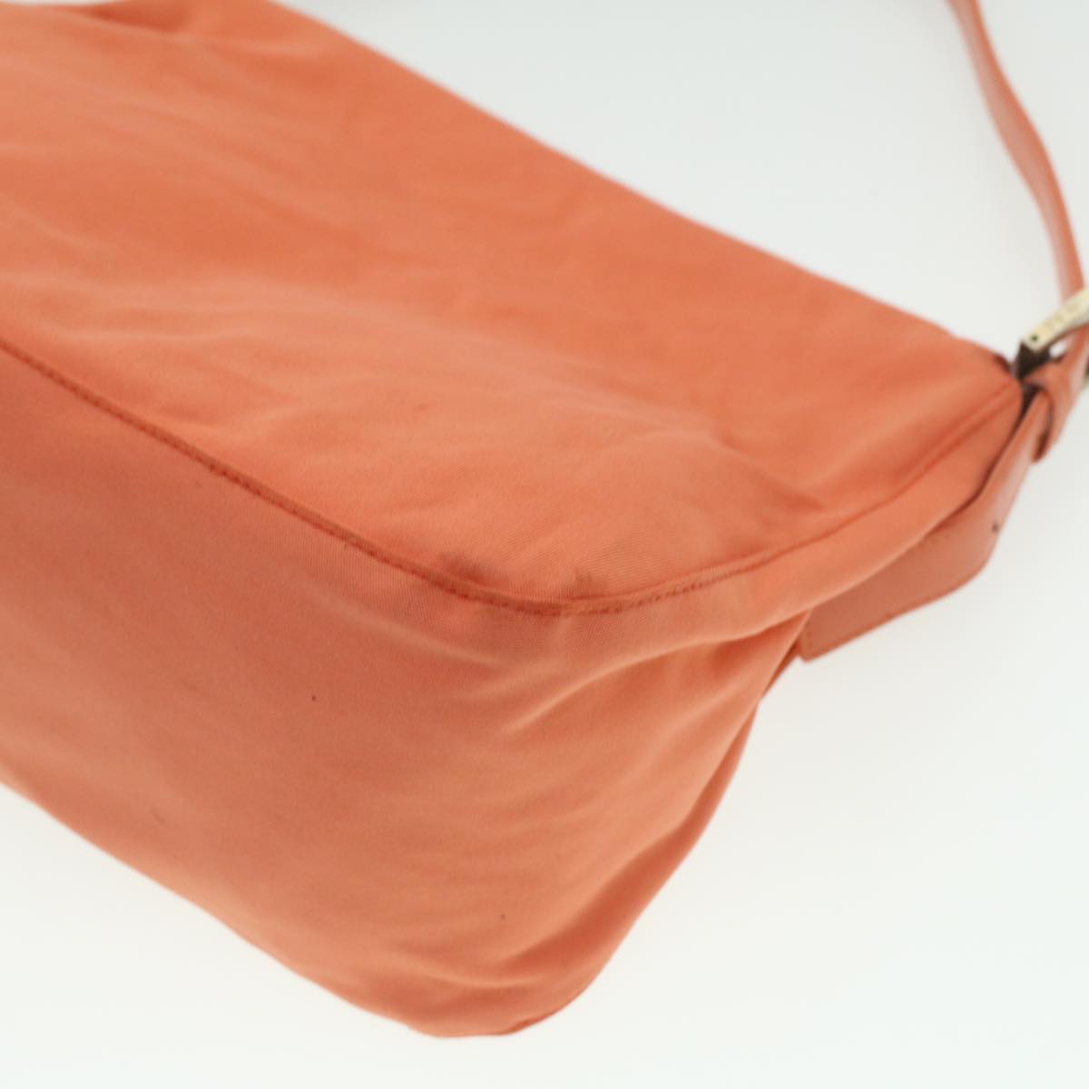 FENDI Mamma Baguette Shoulder Bag Nylon Orange 2354/26325/018 Auth yk6078