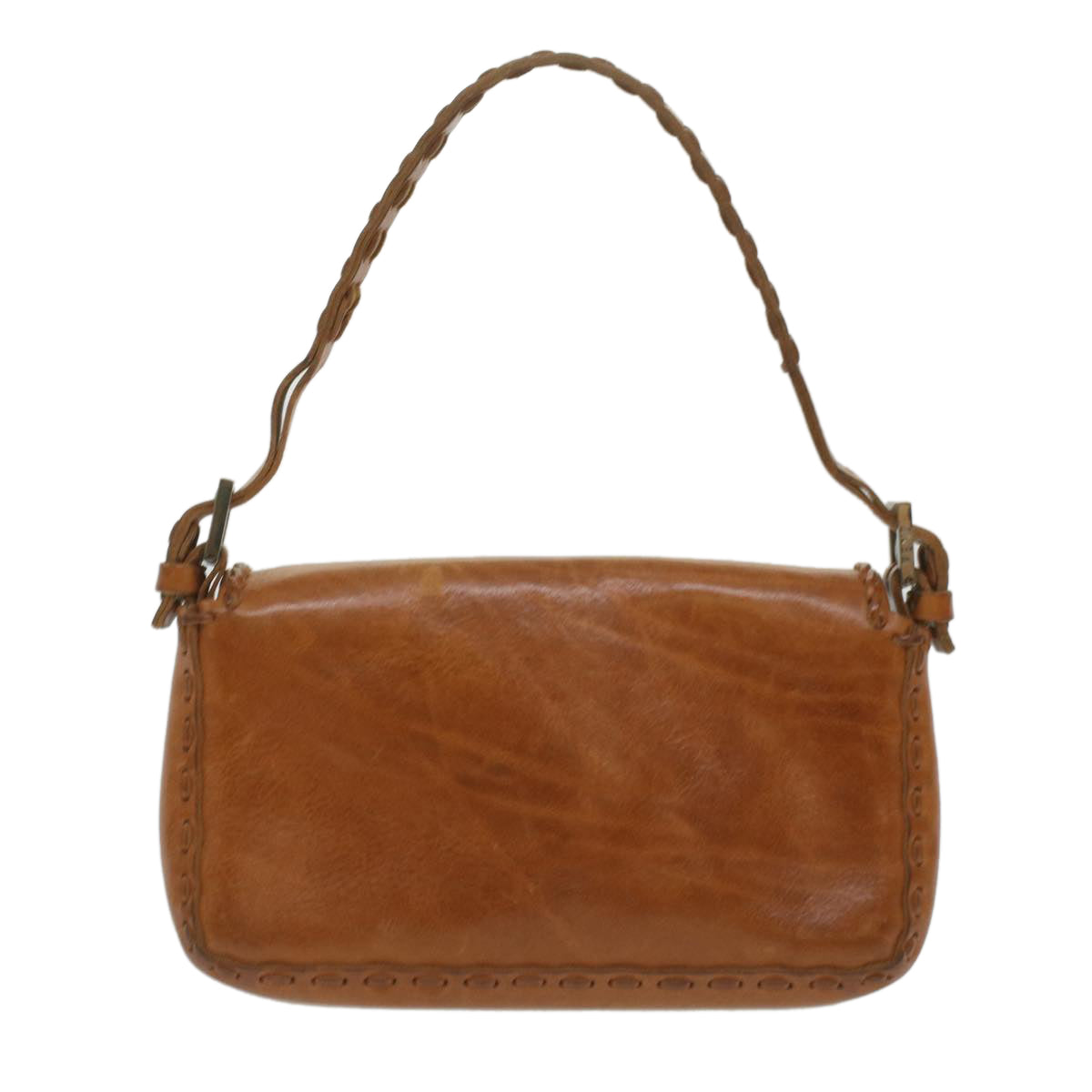 FENDI Mamma Baguette Shoulder Bag Leather Brown 3686/26424/099 Auth yk6079 - 0