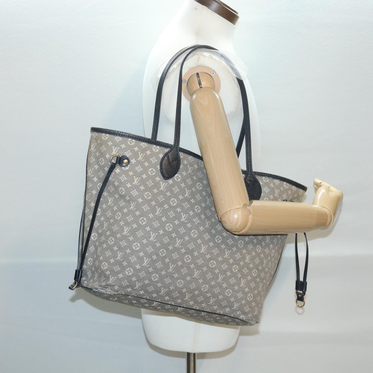 LOUIS VUITTON Monogram Idylle Neverfull MM Tote Bag Blue M40514 LV Auth yk6127