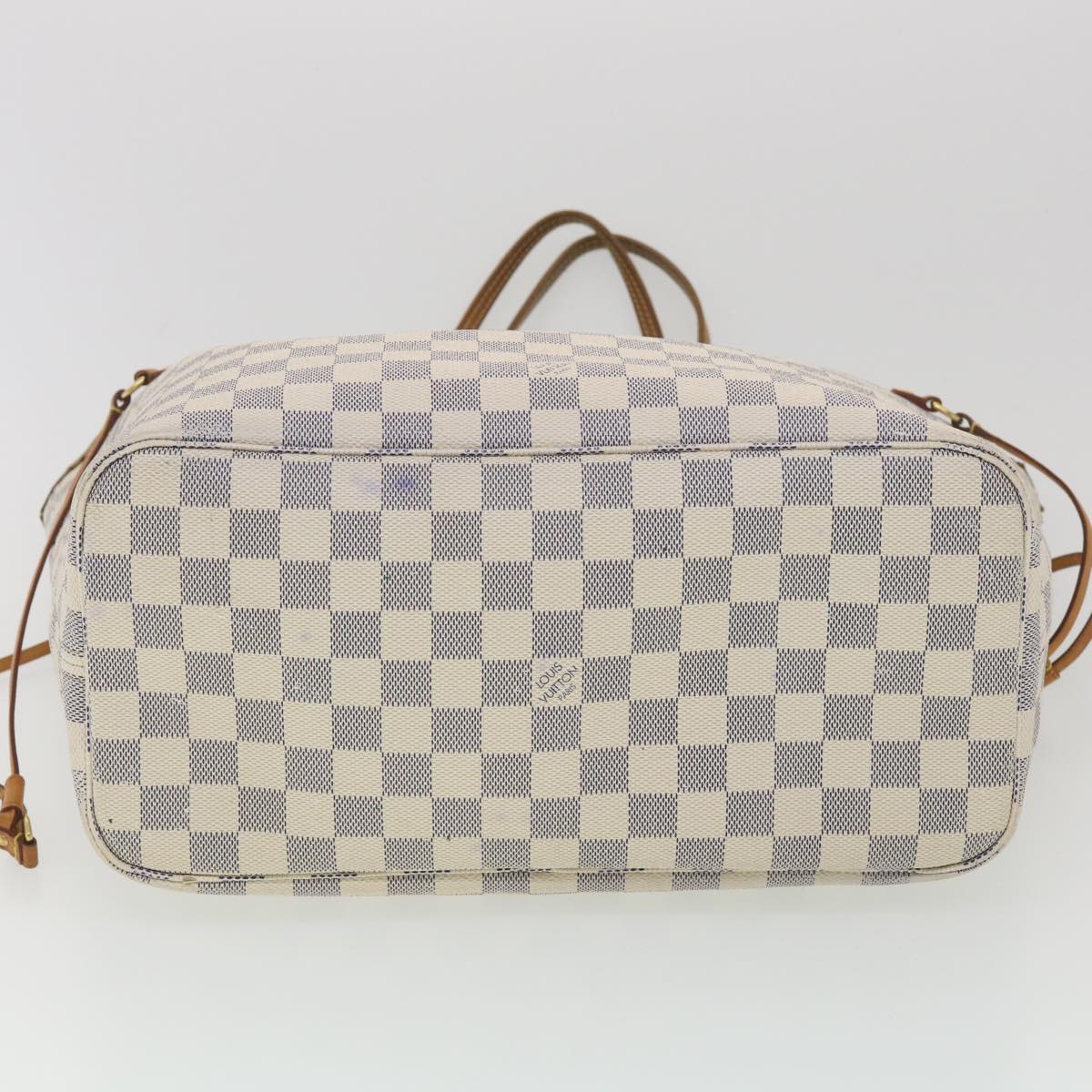 LOUIS VUITTON Damier Azur Neverfull MM Tote Bag N41605 LV Auth yk6175B