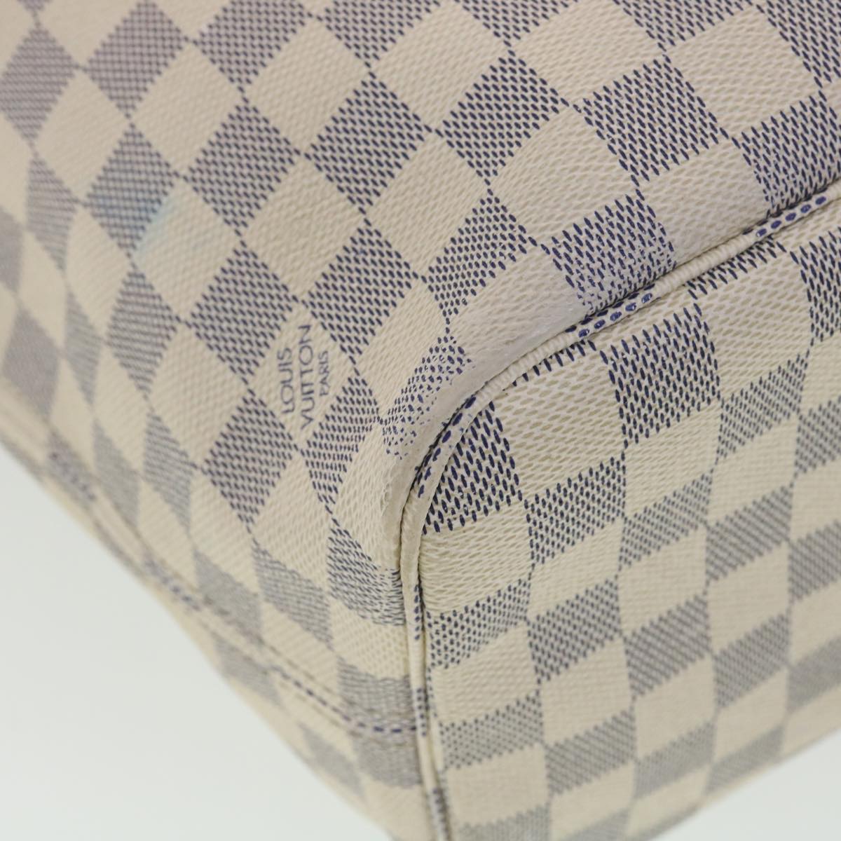 LOUIS VUITTON Damier Azur Neverfull MM Tote Bag N41605 LV Auth yk6175B