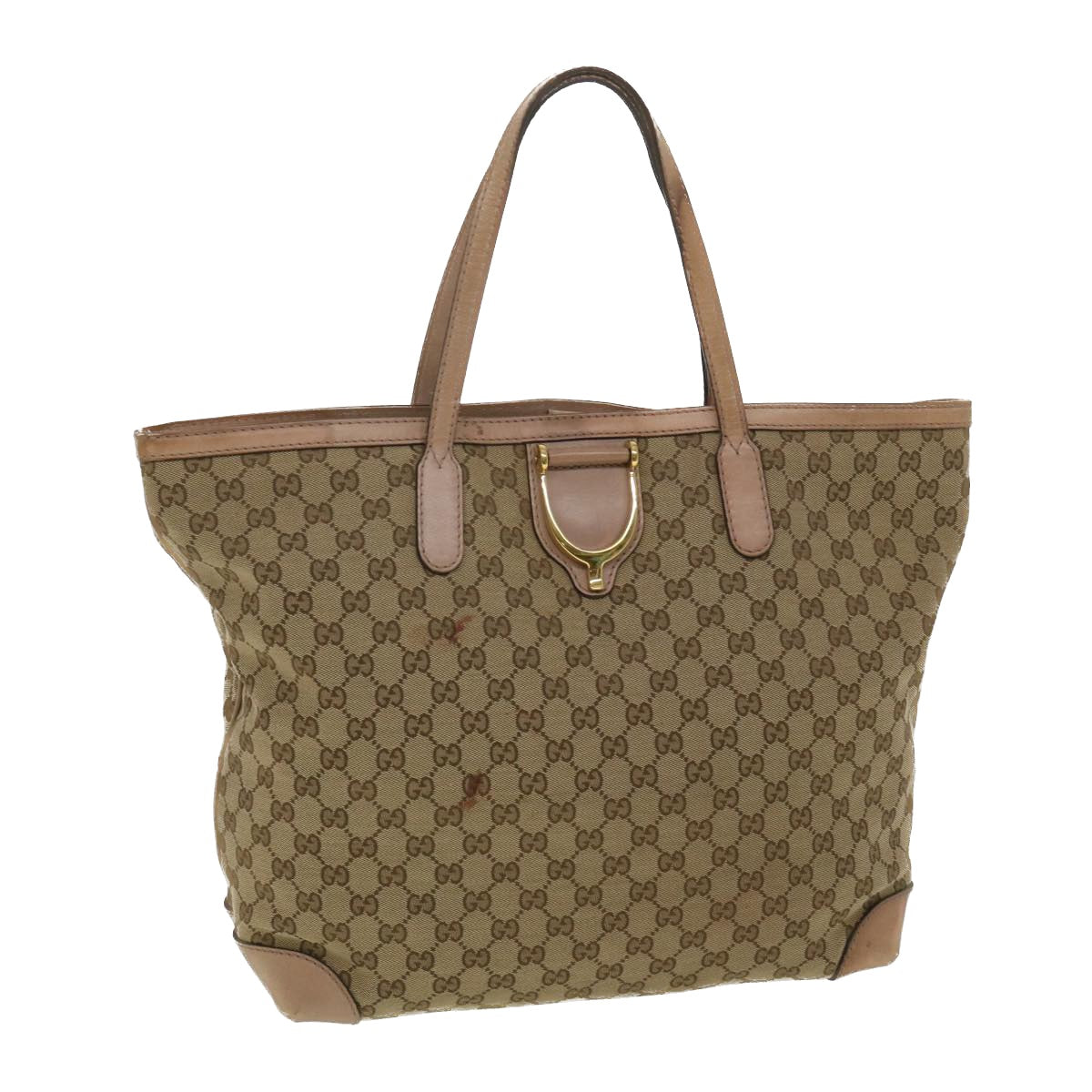 GUCCI GG Canvas Tote Bag Beige 305585 Auth yk6207B