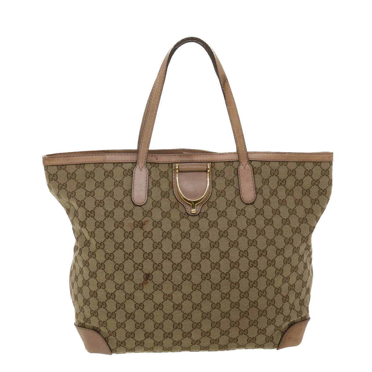 GUCCI GG Canvas Tote Bag Beige 305585 Auth yk6207B