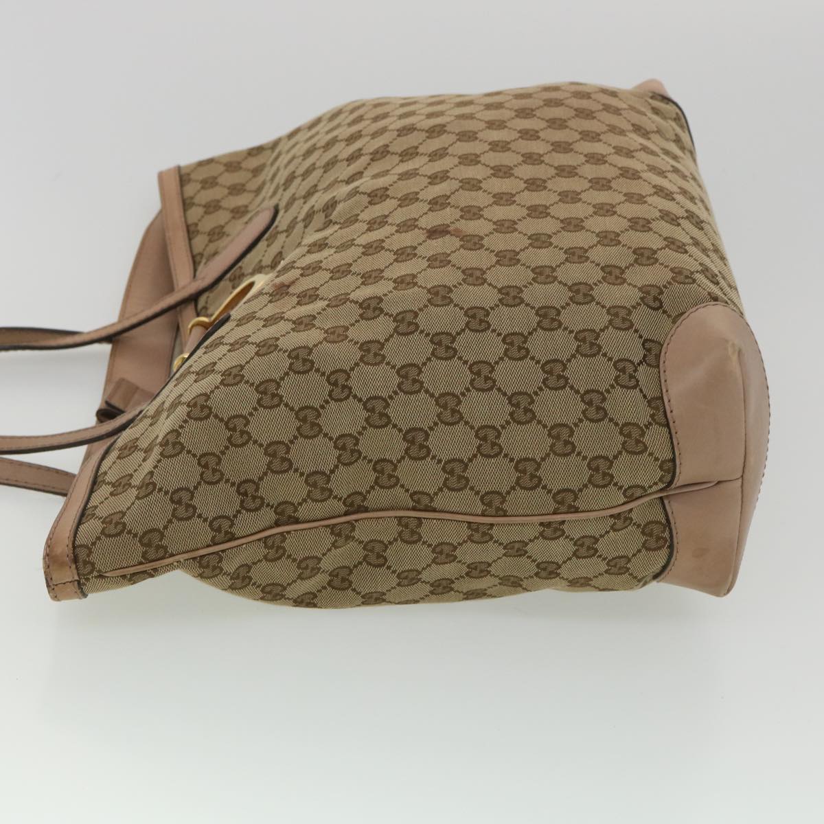 GUCCI GG Canvas Tote Bag Beige 305585 Auth yk6207B