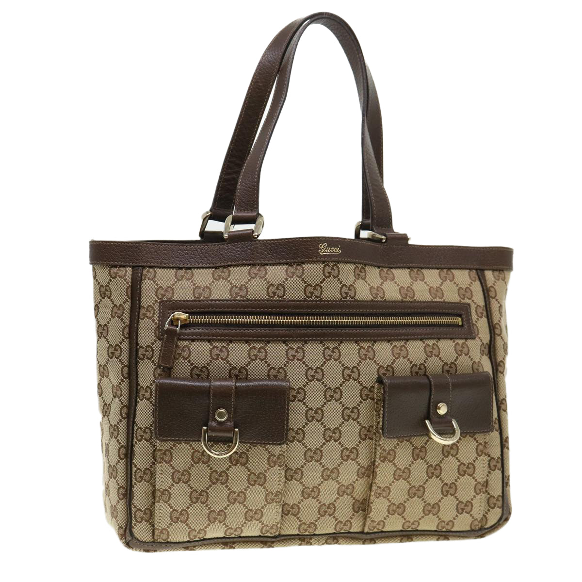 GUCCI GG Canvas Abbey Tote Bag Beige 146247 Auth yk6299