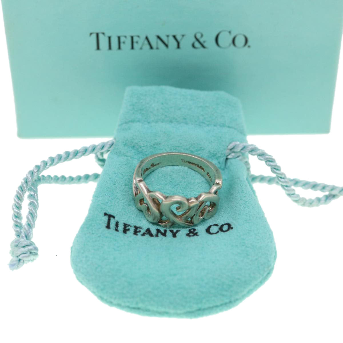 TIFFANY&Co. Heart Ring Silver Auth yk6300